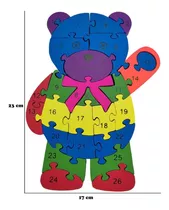 Quebra-cabeça Madeira Infantil Educativo Montessori Urso