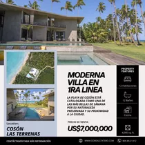 Moderna Villa En 1ra Línea En La Playa Cosón - Las Terrenas