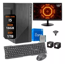 Computador Core I5 16gb Ssd 1tb 10 Pro Monitor 15 Completo 