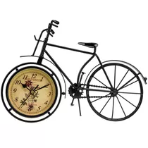 Relogio De Mesa Diâmetro 12cm Bicicleta Antiga Decrotiva