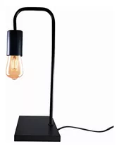 Lampara Velador Nórdico Industrial Negro / Blanco Apto Led