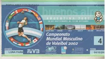 Entrada Mundial De Voley - Luna Park - Argentina  - Año 2002