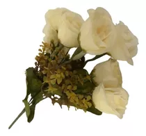 Ramo Rosas Flores Artificiales X 7 Pimpollos Novia Deco