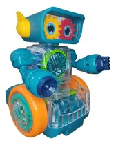 Brinquedo Robô Musical Com Luz Som Led Bate E Volta