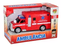 Ambulância Fricçao C/ Som E Luz  Dmt6164 - Dm Toys