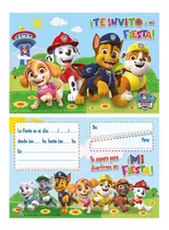 Invitacion Cumpleaños Paw Patrol Fiesta Cotillon Pack X10 Un