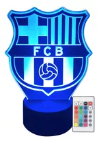 Lámpara Led Club Barcelona Fútbol Acrílico Rgb Personalizada