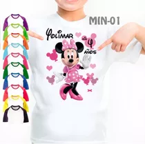 Minnie Mouse Franela Camisa De Niñas Disney Personalizada