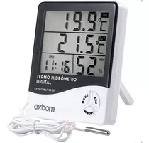 Termo-higrômetro Digital Relógio Umidade Temperatura Ar 