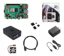 Kit Raspberry Pi 4 4b De 4 Gb Ram Fuente Case Ventilador Sd