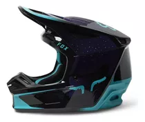 Casco Fox V2 Vizen Negro Azul Mx Enduro Utv Atv Dompa Motos