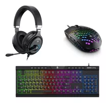 Combo Gamer Mouse + Auriculares + Teclado Crown Mustang