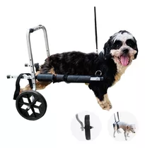 Cadeira De Rodas P/ Cão Cachorro Pequeno Porte De 3,5 A 7kg Cor Aluminio Brilhoso