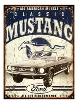 Carteles De Chapa Publicidad Antigua Auto Ford Mustang