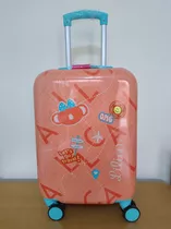 Mala Escolar Viagem Bordo Rigida Tigor Lilica Ripilica Cor Rosa Lilica Happy Vacation