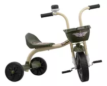 Bicicletinha Triciclo Criança Motoca Military Boy Com Cesto