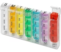 Pastillero Semanal 28 Compartimientos Estuche Transparente  