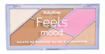 Paleta De Bronzer, Blush E Iluminador Feels Mood Ruby Rose