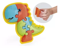 Quebra Cabeça Dinossauro 7 Pç Brinquedo Colorido 3d Criança 