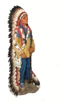 Índio Apache Cacique Guerreiro  Magnífico Enfeite Veronese