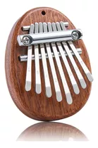 Kalimba 8-teclas Mini Teclado Portatil Percusao Madeira Polegar Cor Marrom