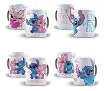 12 Arte Caneca Stitch E Angel Editável Pdf + Png