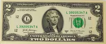 Billetes De 2 Dólares X4 Uni