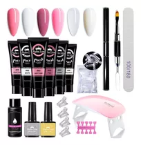 Set De Extensiones De Uñas De Poligel Con Lámpara Uv, Kit Pa