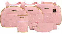 Kit De Bolsas Média Mãe Bebê Saída Maternidade Menina Menino Cor Rosa-bebê Pérola 801924