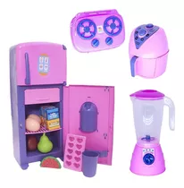 Brinquedo Cozinha Menina Geladeira Liquidificador Fogão 13p