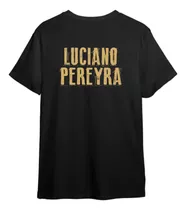 Remera Negra Hombre Estampada Vinilo Luciano Pereyra