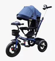 Triciclo Para Bebes Y Niños 3 Tiempos Musical Babykits Fort Color Azul Gris Rosado