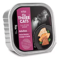 Alimento Gatos Three Cats Pate Pescado Pollo Carne 90gr. Np