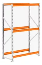 Porta Pallet 750kg 1 Inicial 200x120x60 Com 3 Níveis - Amapá Cor Laranja/cinza