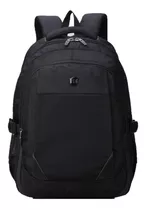 Mochila Urbana Aoking Sn67885 Color Black Diseño Liso