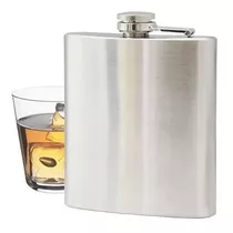 Cantil Porta Bebida Whisky De Bolso Aço Inox 210ml