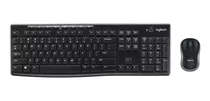 Combo Teclado E Mouse Sem Fio Logitech Mk270 Usb Abnt2 Preto