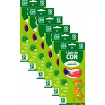 Kit 6 Caixas Lápis De Cor 12 Cores Grande Leo Eco Atacado