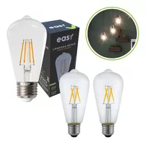 Kit 3 Lâmpada Filamento Led Retrô Vintage Quente 8w Easy