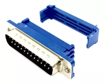 10x Conector Db25 Macho  Azul P/ Flat 