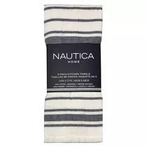 Nautica Juego De Toallas De Cocina 5 Unidades Beige Rayas