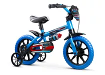 Bicicleta Infantil Aro 12 Menino Nathor Veloz Banco Pu Azul