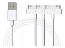 3 Pzas Cable 30 Pin A Usb Para iPod iPhone 4 4s iPad 1 Metro