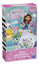 Puzzle Progressivo 12-20-30 Peças Gabby's Dollhouse Grow