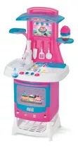 Cozinha Infantil Completa Cupcake Com Som Luz Sai Água Cor Rosa