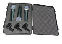 Kit 3 Microfones Profissionais Mxt Bt-58a Cachimbo Cabo Xlr