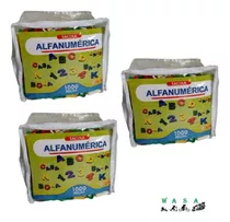 Kit 3 Brinquedos Educativos - Sacola Alfanumérica 1000 Peças