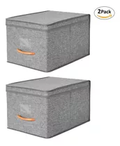 Pack 2 Cajas Organizadoras Plegables Closet Ropa Accs. Large Color Gris