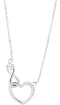 Collar Mujer Corazón Amor Infinito Plata 925 Zirconia Regalo