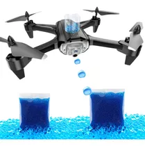 Drone Wifi Con Cámara Hd Con Retorno Dispara Orbeez Hidrogel Color Negro